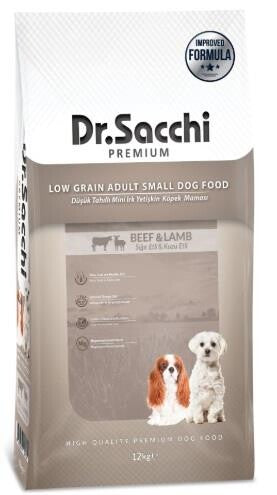 Dr.sacchi Düşük Tahıllı Sığır Etli Ve Kuzu Etli Mini Irk Yetişkin Köpek Maması 12 KG | SRC: Barcode: 8690286594724